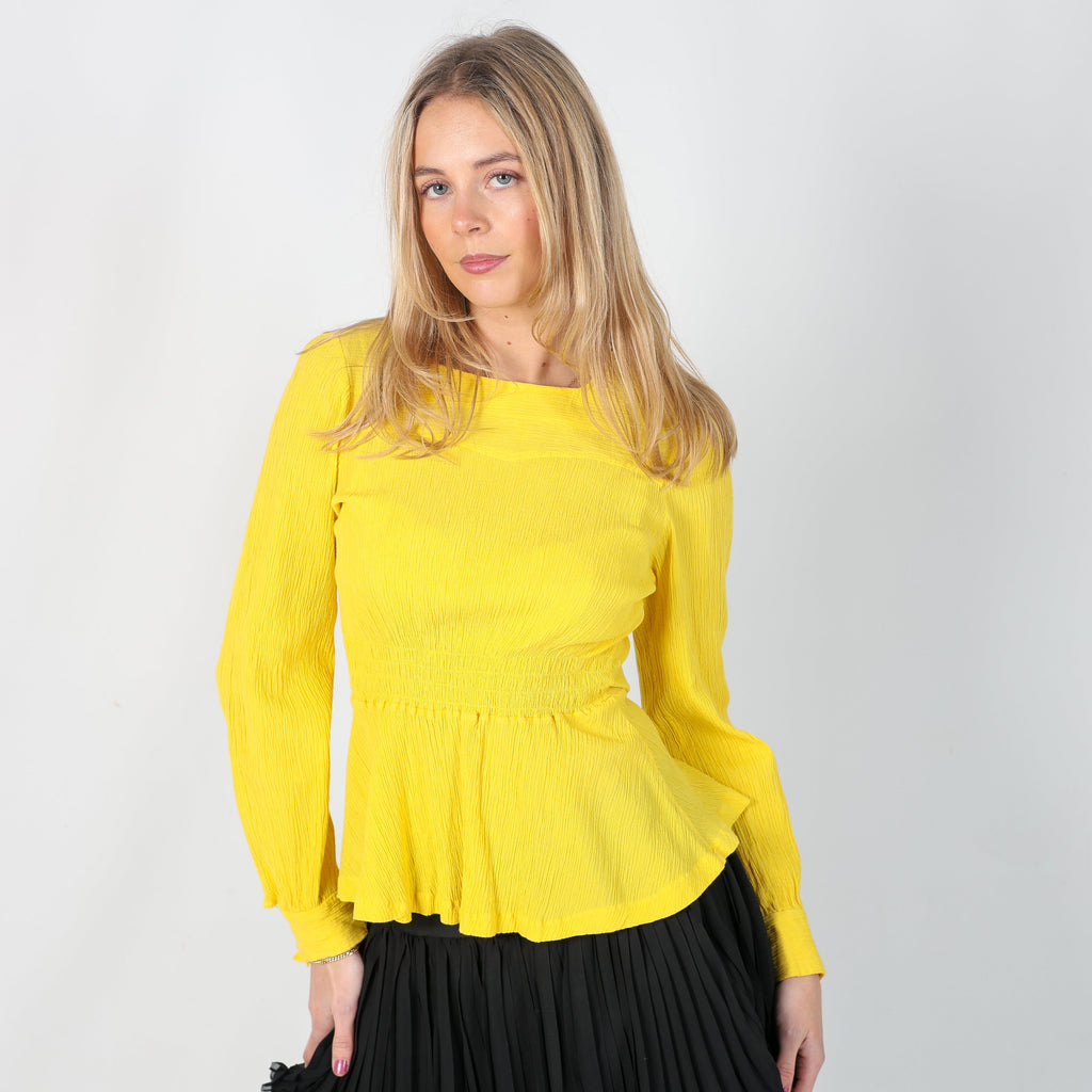 Yellow Y2K Long Sleeve Top (S)
