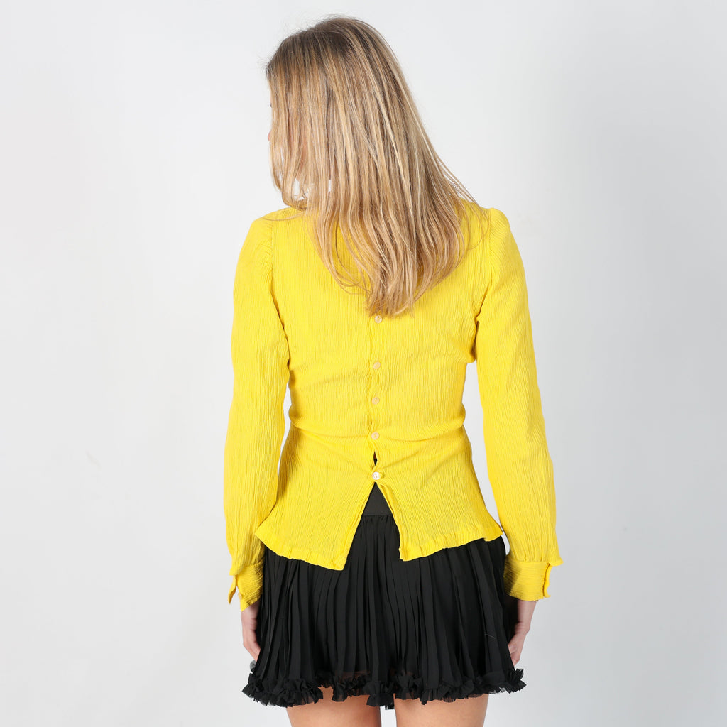 Yellow Y2K Long Sleeve Top (S)