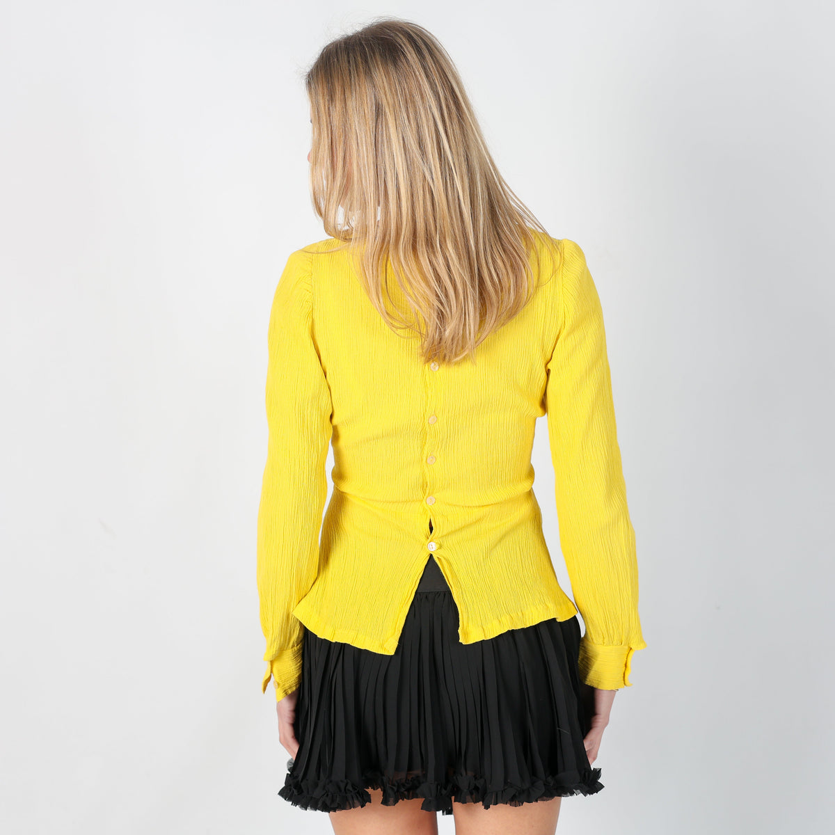 Yellow Y2K Long Sleeve Top (S)
