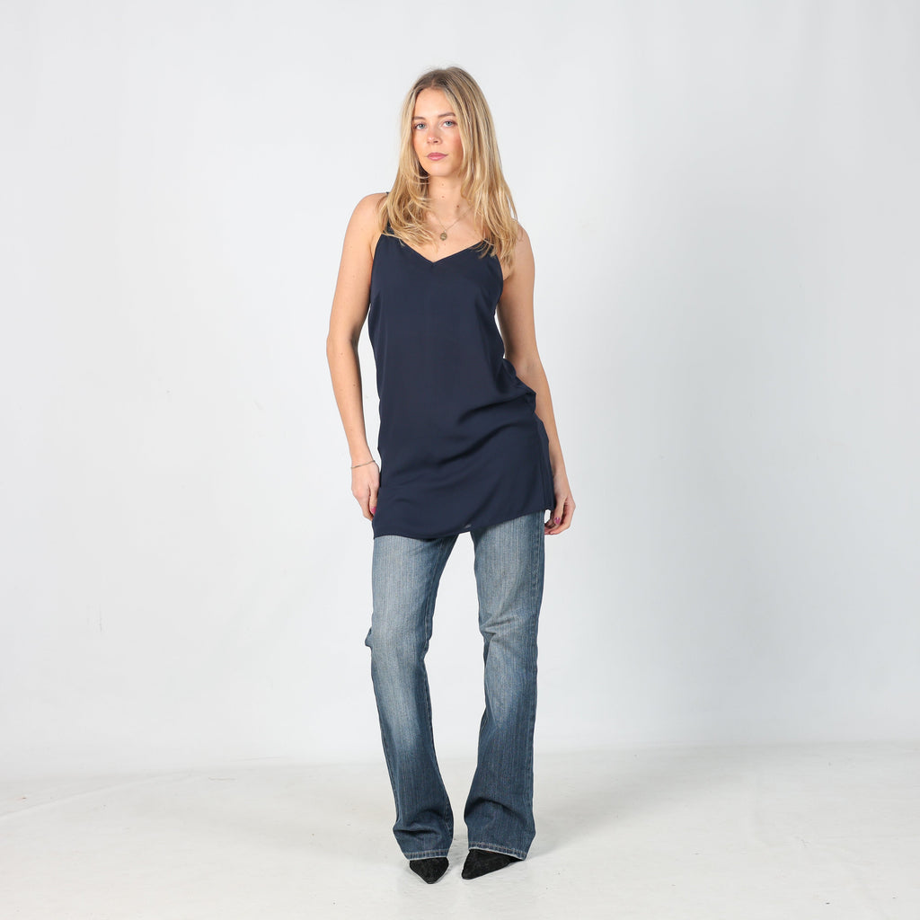 Navy Blue Y2K Slip Dress (S)
