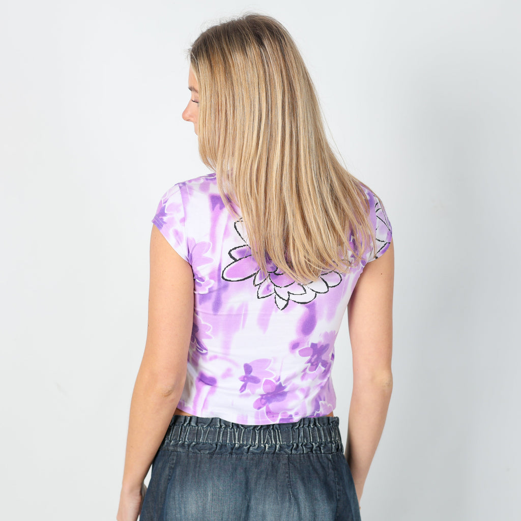 Lilac Purple Y2K Baby Tee (S)