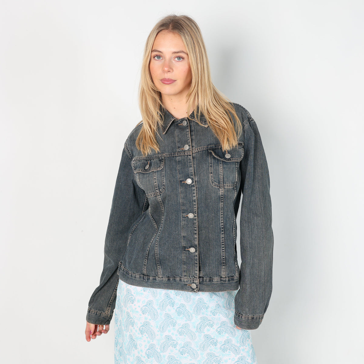 Blue Y2K Sisley Denim Jacket (L)