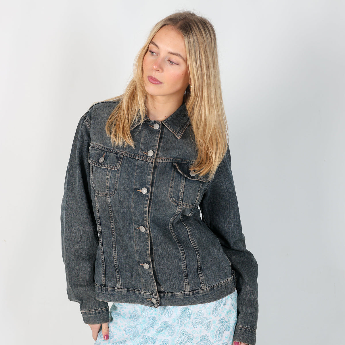 Blue Y2K Sisley Denim Jacket (L)