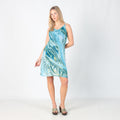 Blue Y2K Made in Italy Woven Midi Dress (S)