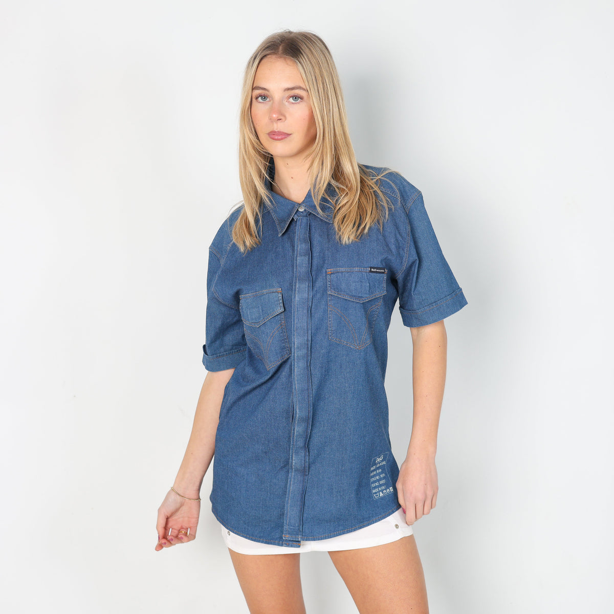 Blue Y2K Dolce & Gabbana Shirt (L)