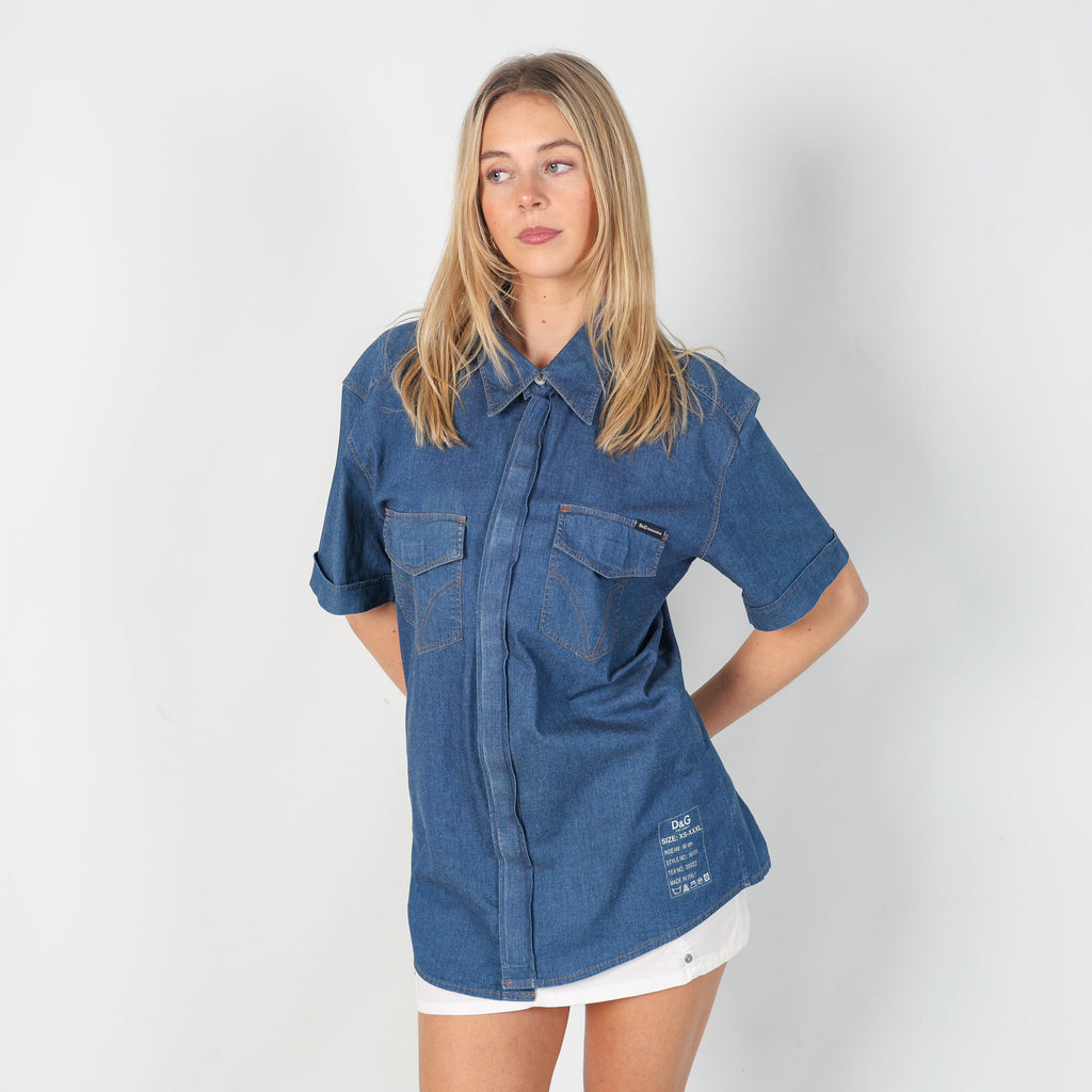 Blue Y2K Dolce & Gabbana Shirt (L)