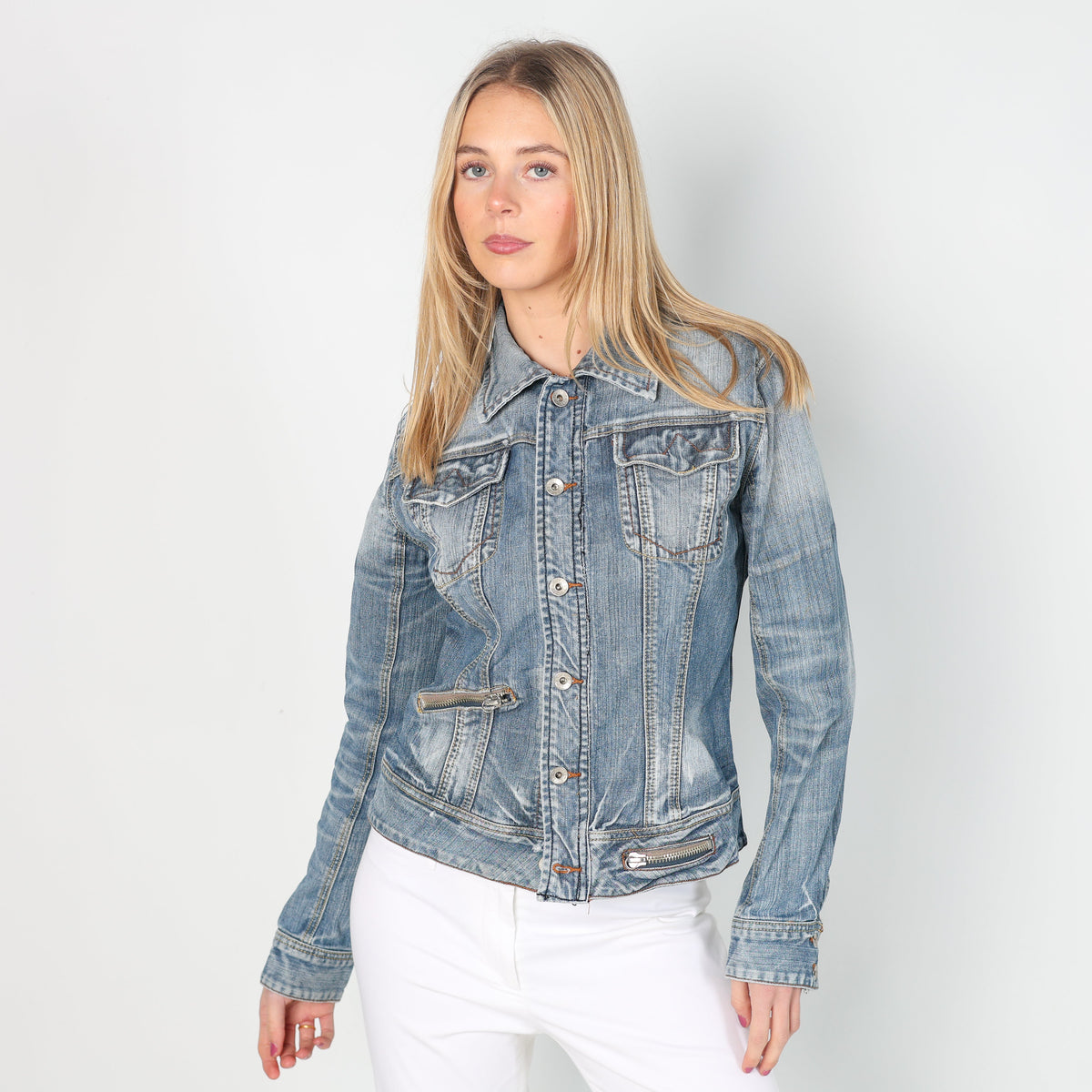 Light Blue Y2K Coconuda Denim Jacket (M)