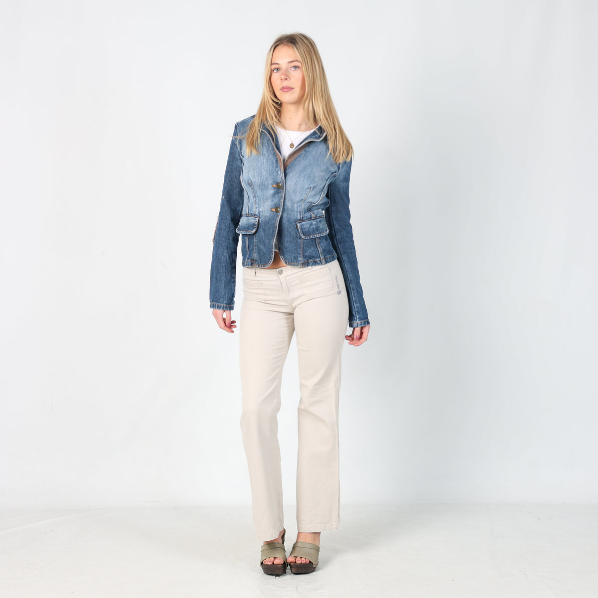 Beige Y2K Roxy Woven Trousers (XS)