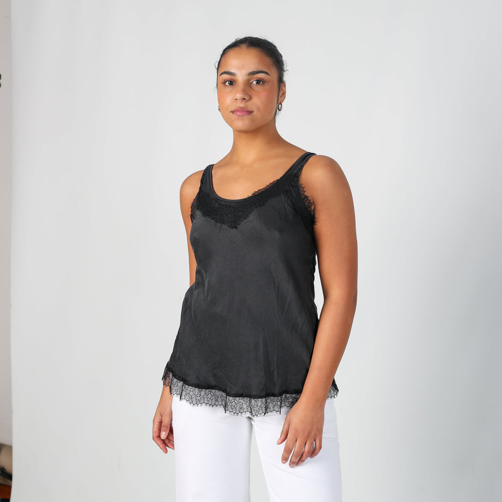 Black Y2K Intimissimi Cami (M)