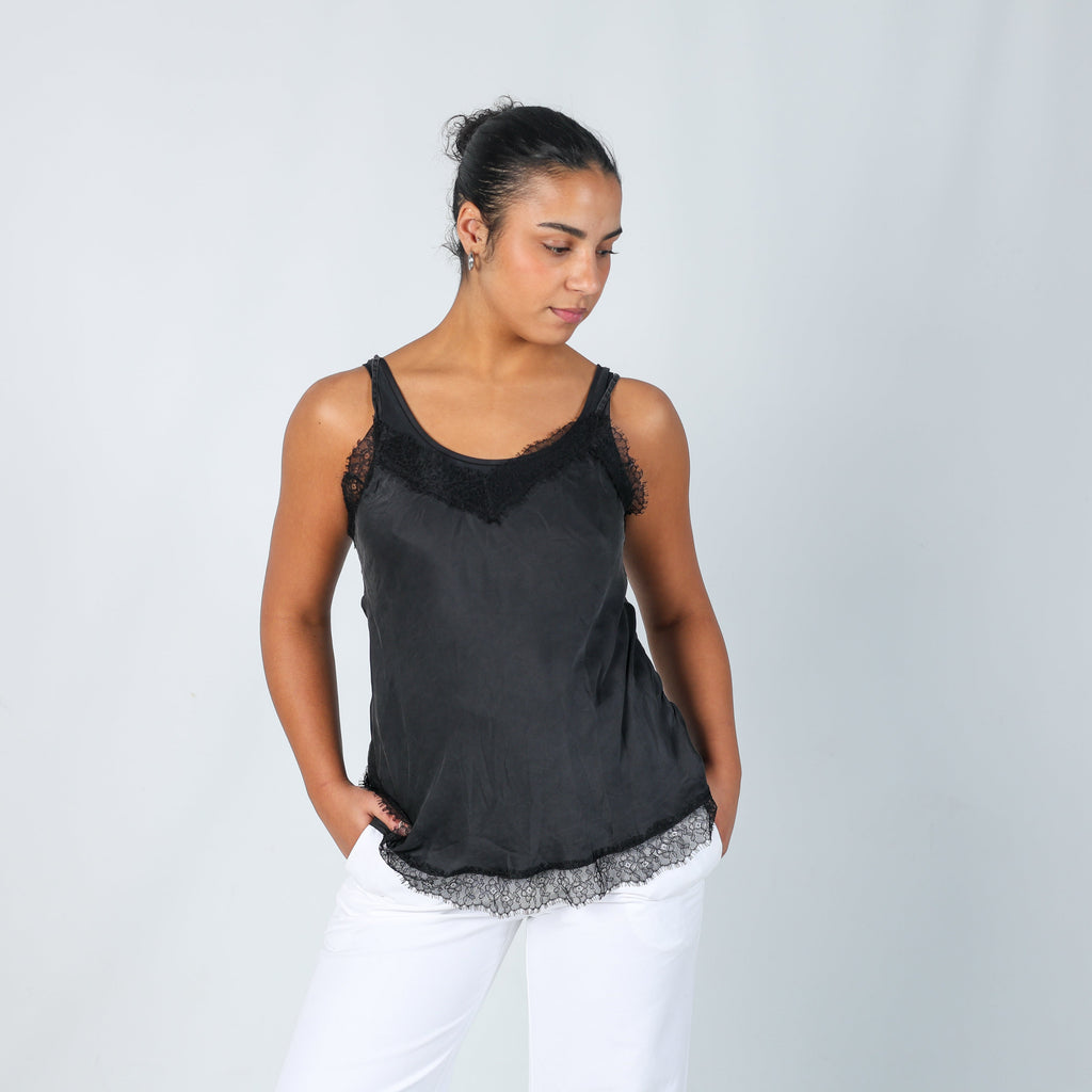 Black Y2K Intimissimi Cami (M)