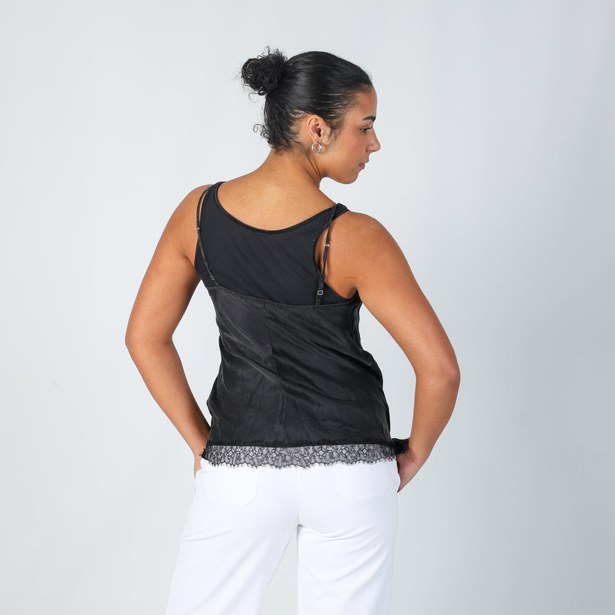 Black Y2K Intimissimi Cami (M)
