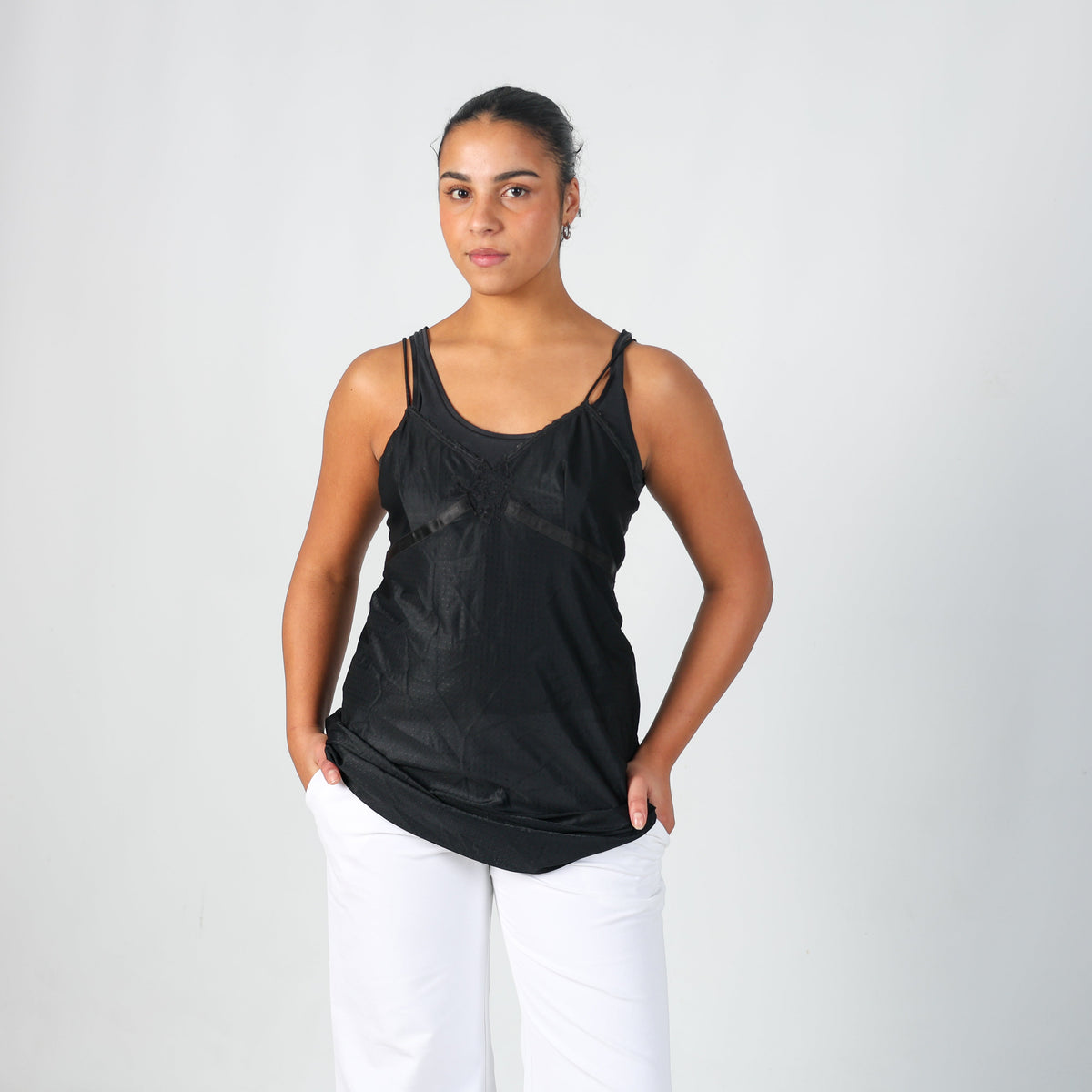 Black Y2K Slip Dress (M)