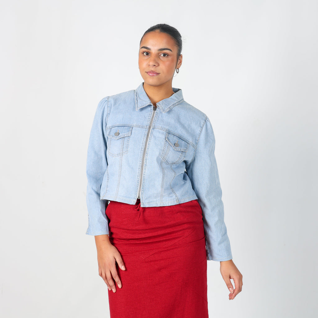 Light Blue Y2K Tweans Denim Jacket (L)