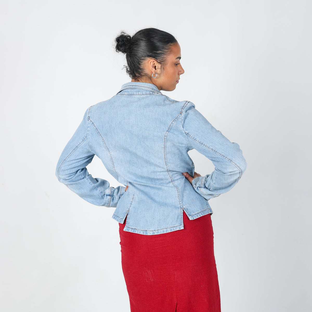 Light Blue Y2K Miss Dolce Denim Jacket (L)