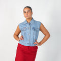 Light Blue Y2K Fly Girl Denim Jacket (L)