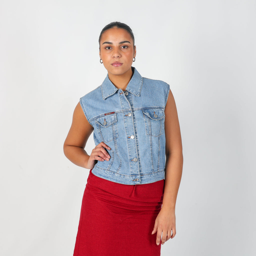 Light Blue Y2K Fly Girl Denim Jacket (L)