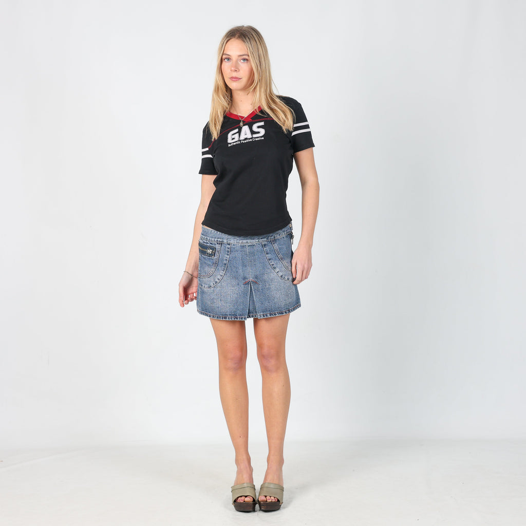 Light Blue Y2K Esisto Denim Mini Skirt (S)