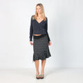 Black Y2K Woven Midi Skirt (XS)