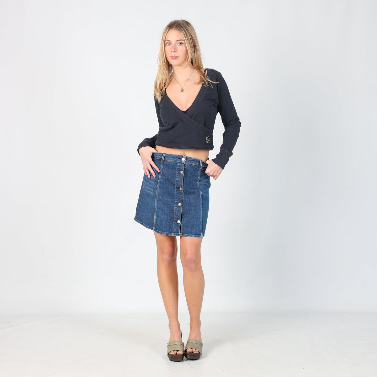 Blue Y2K GAS Denim Mini Skirt (XS)