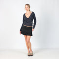 Black Y2K Woven Mini Skirt (M)