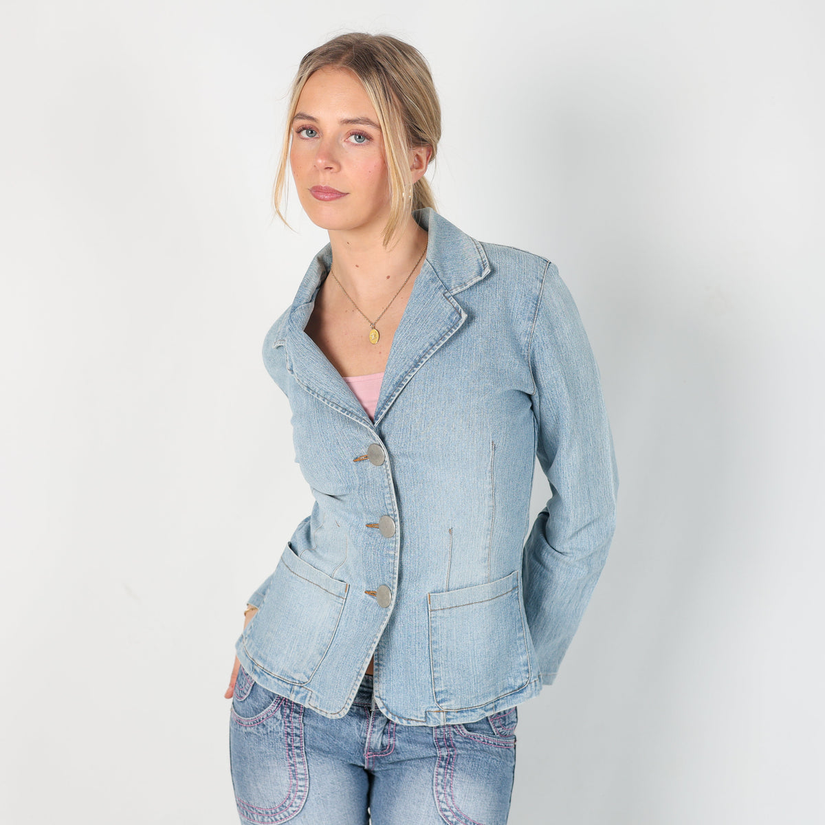 Blue Y2K B-52 Denim Jacket (S)