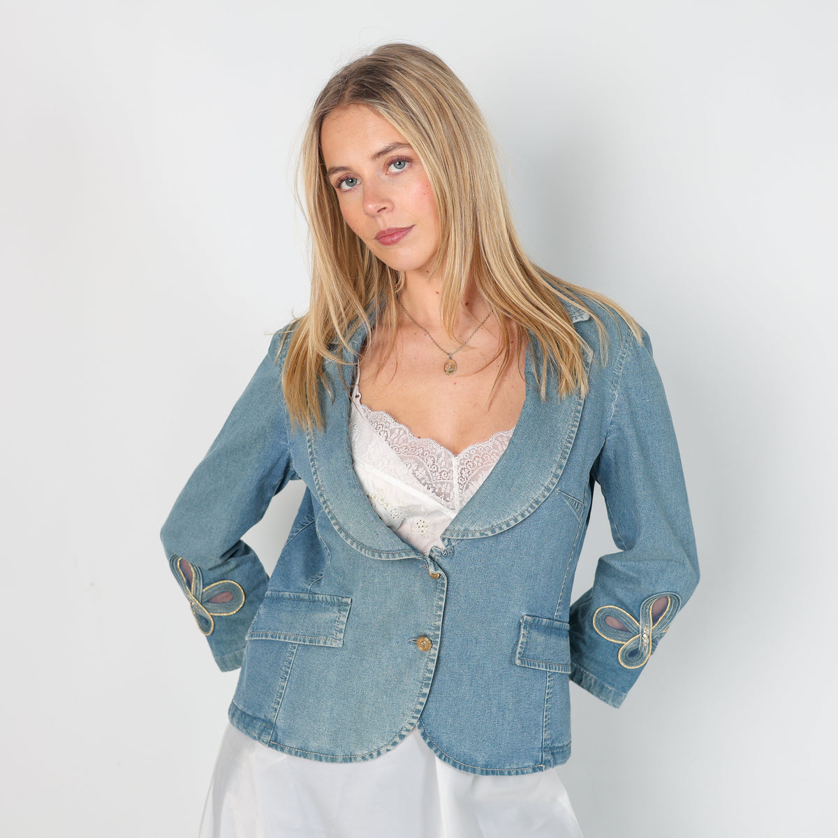Blue Y2K AQUA JEANS Denim Jacket (M)