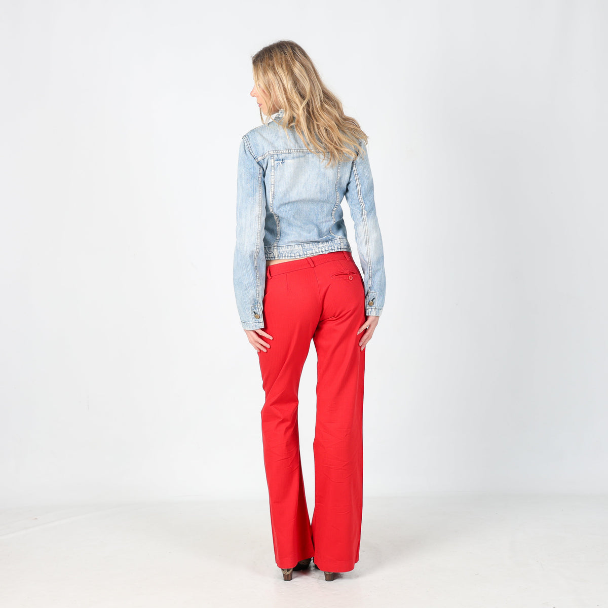 Red 90s Woven Trousers (S)