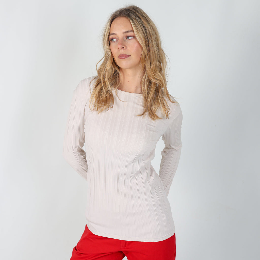 Cream 90s Stefanel Long Sleeve Top (S)