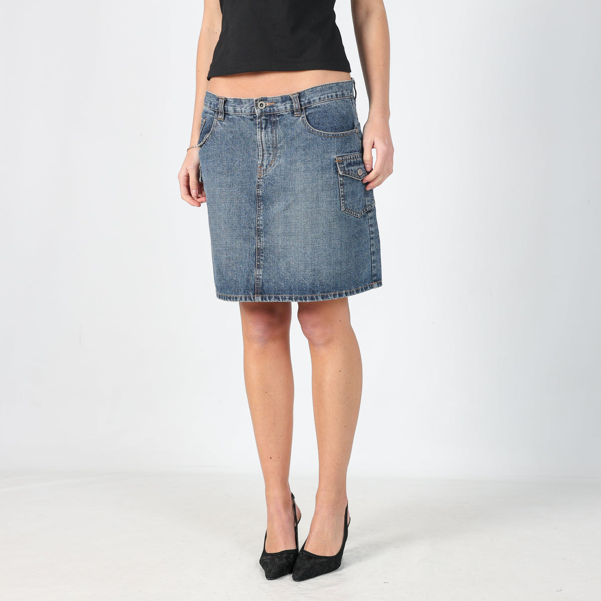 Blue Y2K Oviesse Denim Mini Skirt (M)