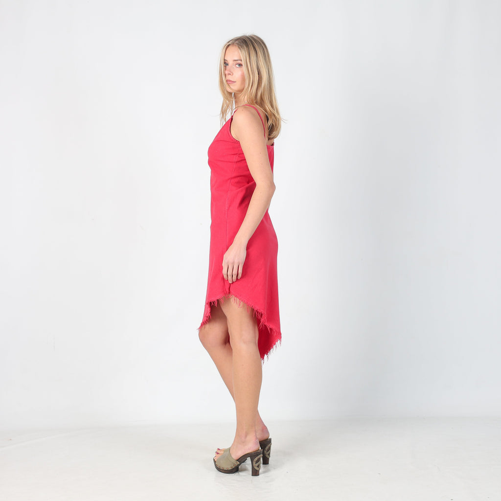 Baby Pink 90s Woven Midi Dress (M)