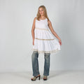 White 90s Woven Midi Dress (S)
