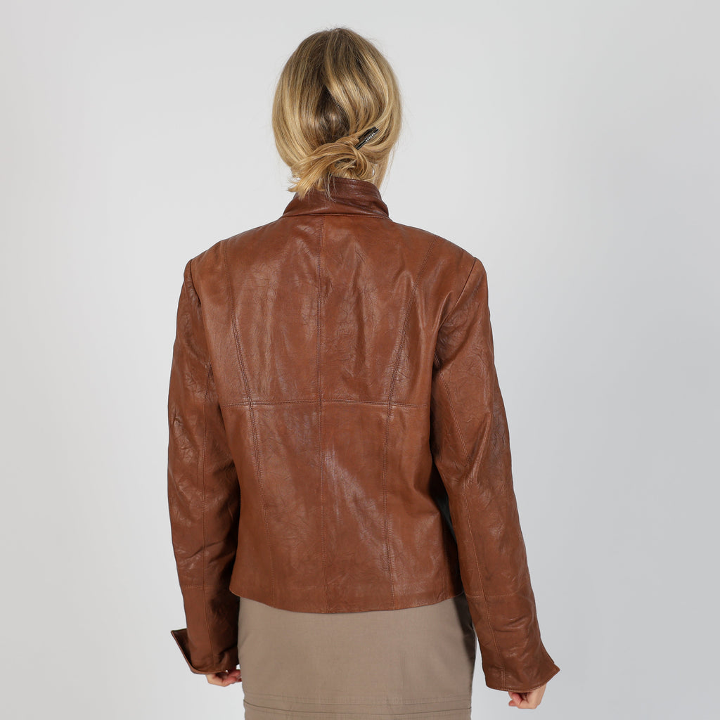 Brown 90s Madeleine Leather Jacket (L)