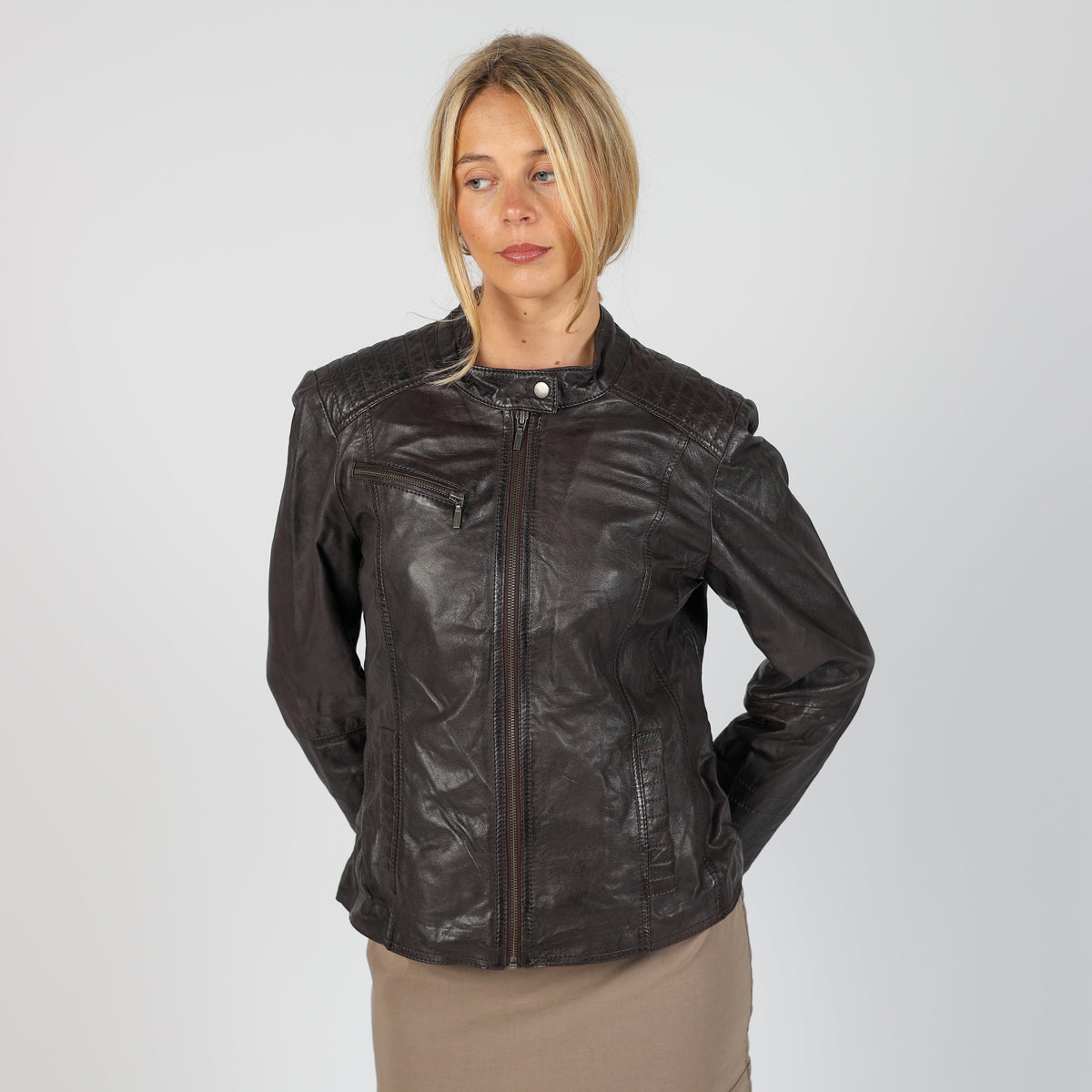Purple Y2K Manguun Leather Jacket (L)