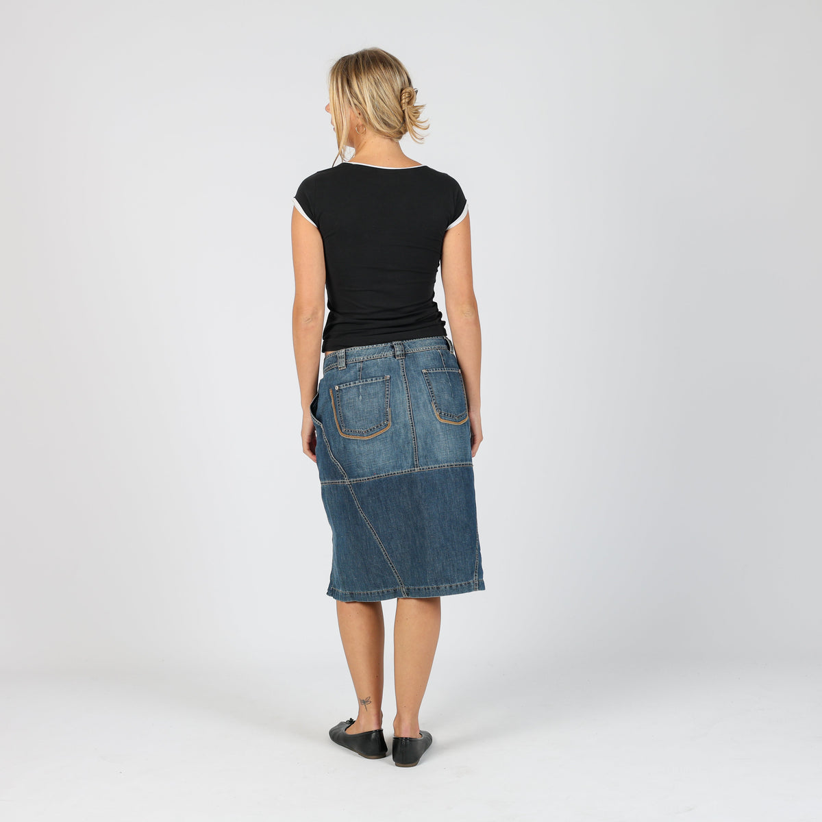 Blue 90s Marella Denim Midi Skirt (S)