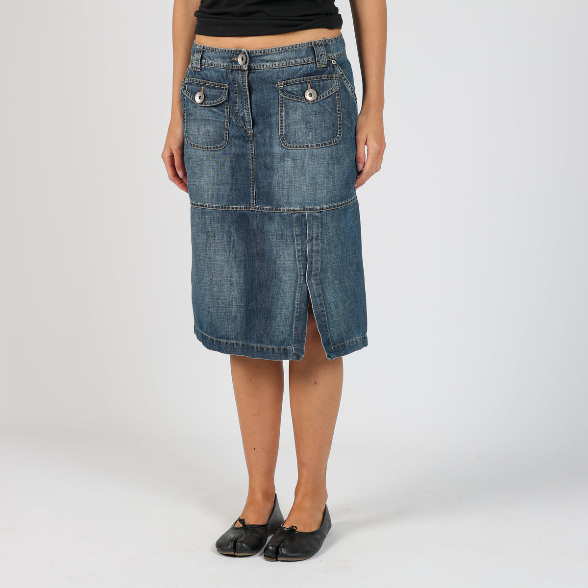Blue 90s Marella Denim Midi Skirt (S)