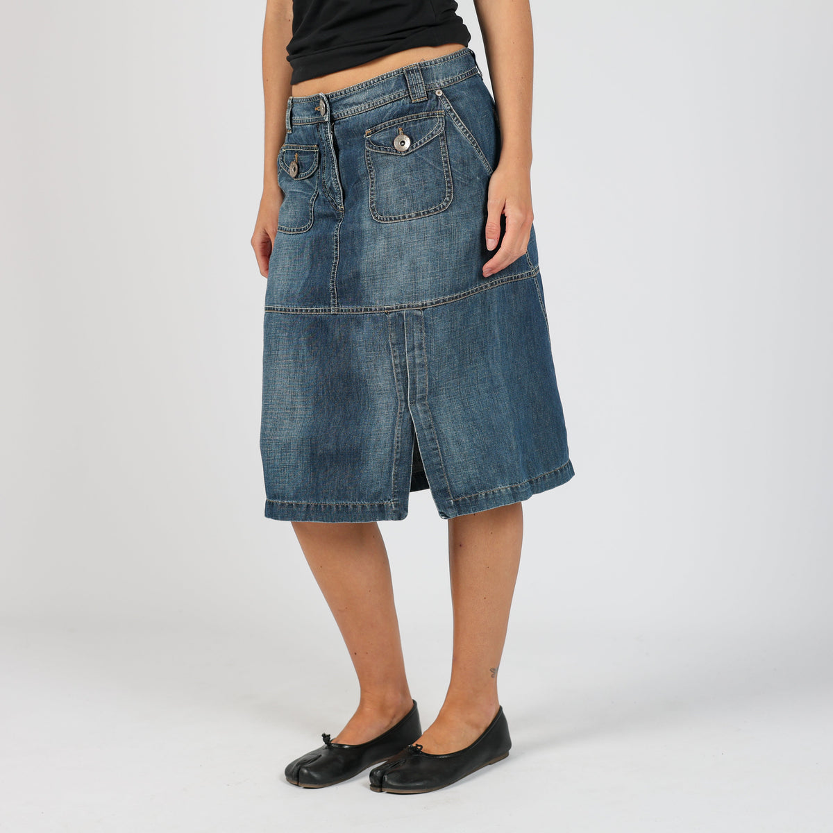 Blue 90s Marella Denim Midi Skirt (S)