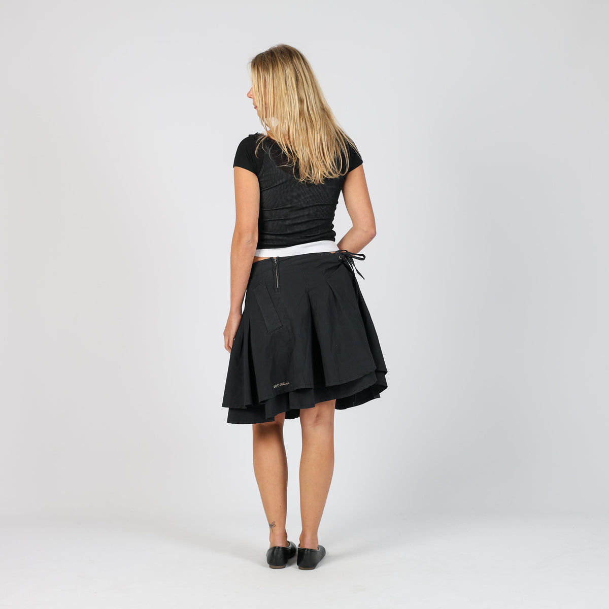 Black Y2K Killah Woven Midi Skirt (L)