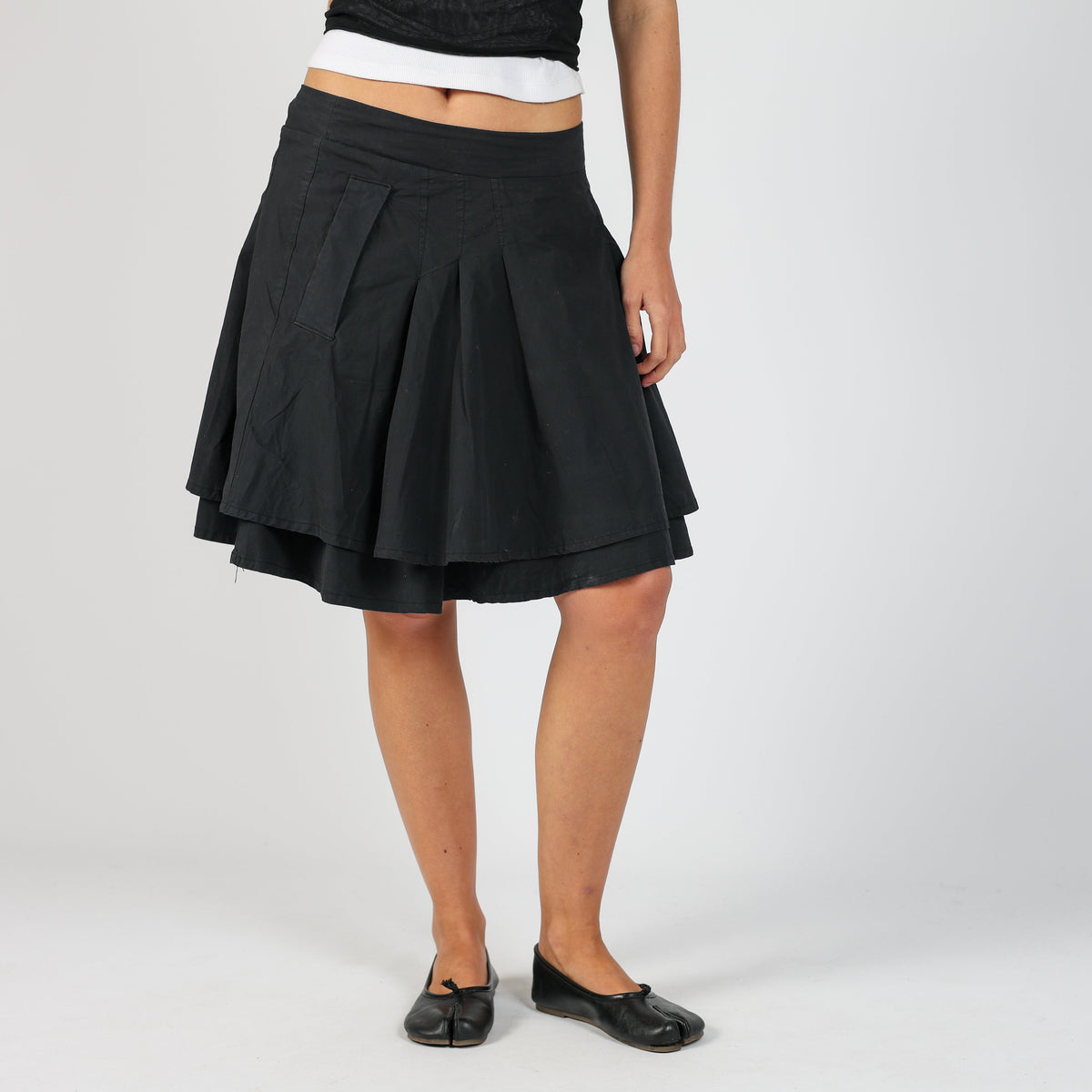 Black Y2K Killah Woven Midi Skirt (L)
