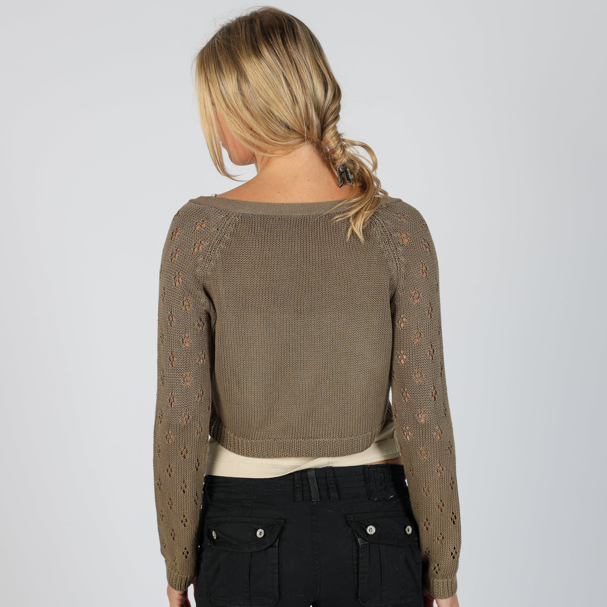 Dark Green Y2K Knitted Jumper (S)