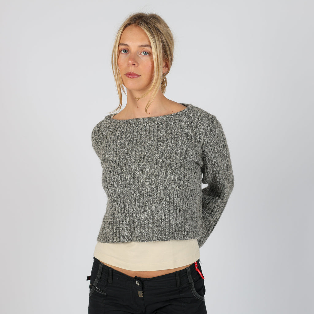Grey Y2K Onyx Knitted Jumper (S)