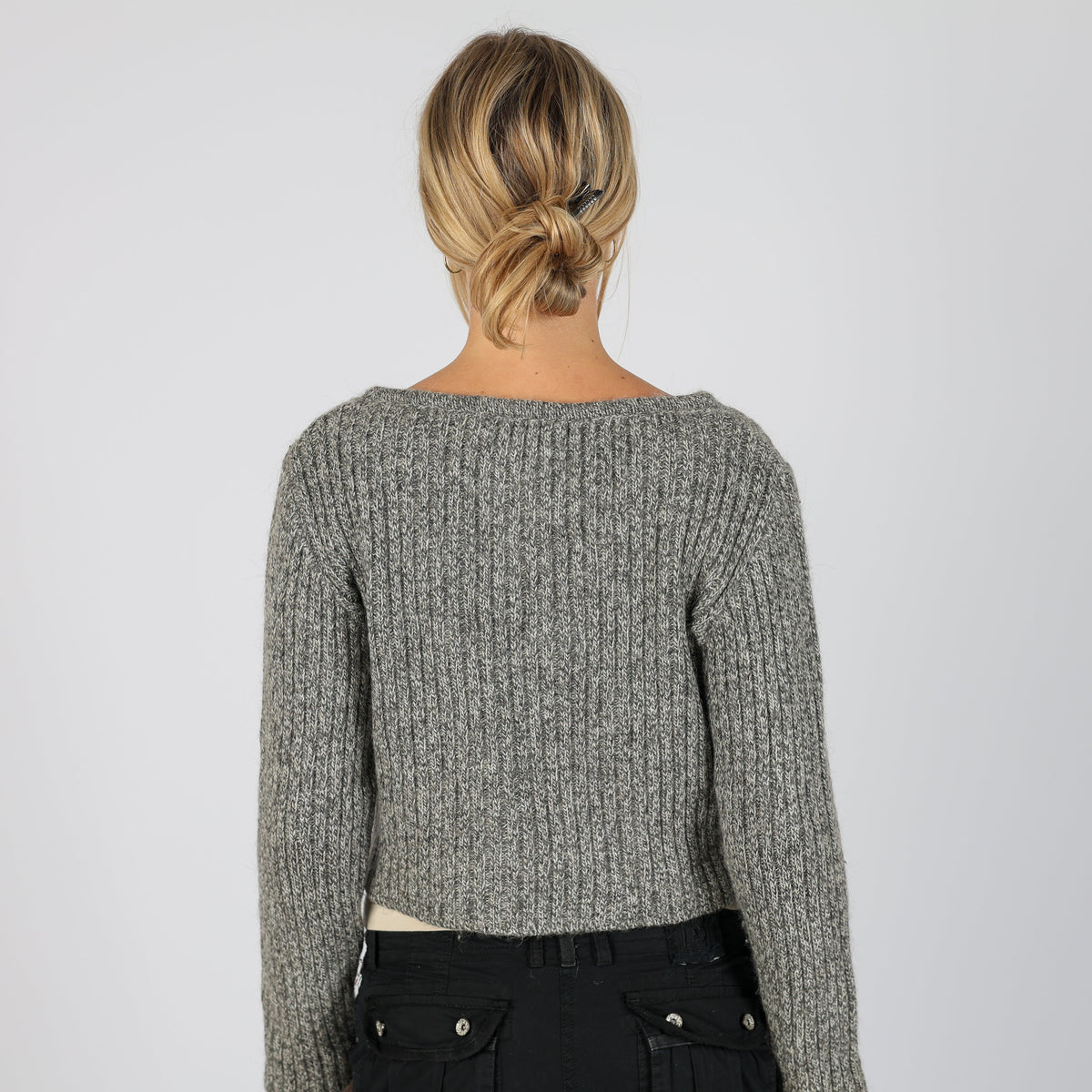 Grey Y2K Onyx Knitted Jumper (S)