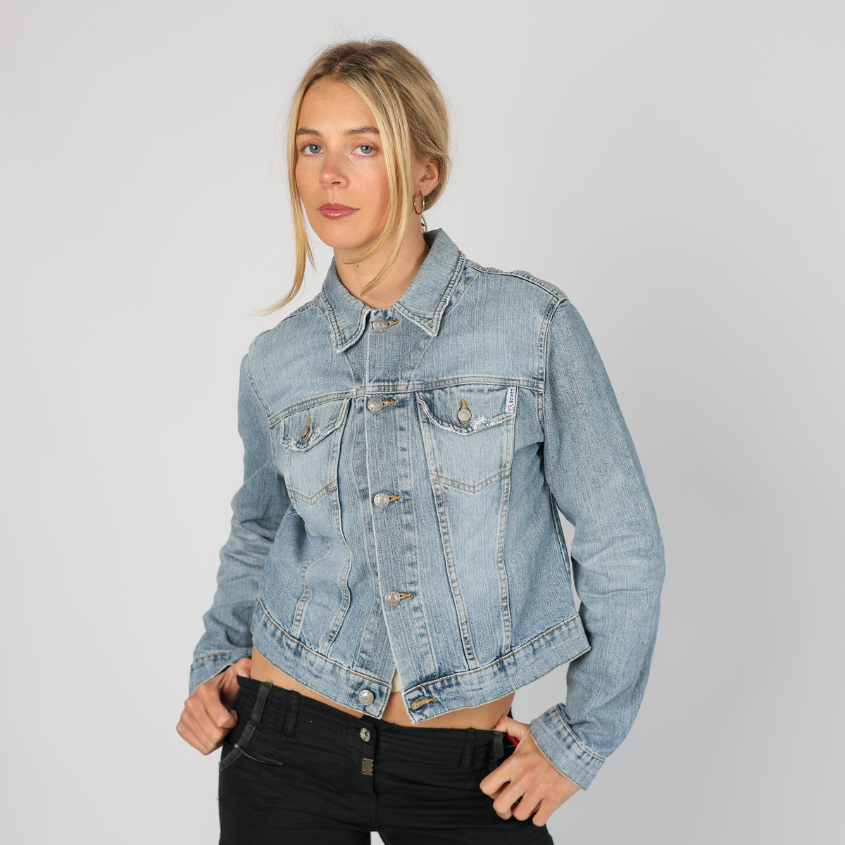 Light Blue Y2K PHARD Denim Jacket (S)