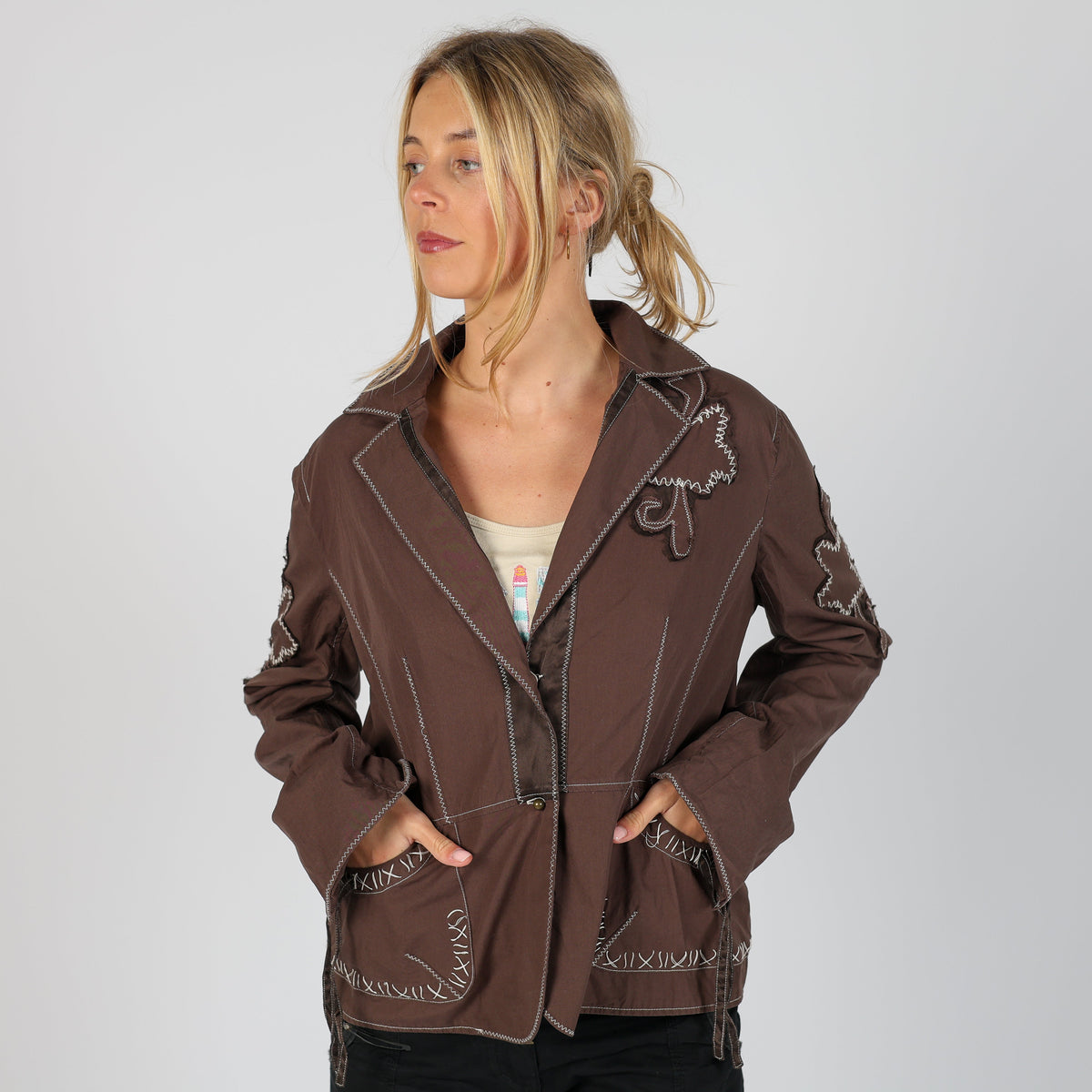 Brown Y2K Massimo Rebecchi Shirt (L)