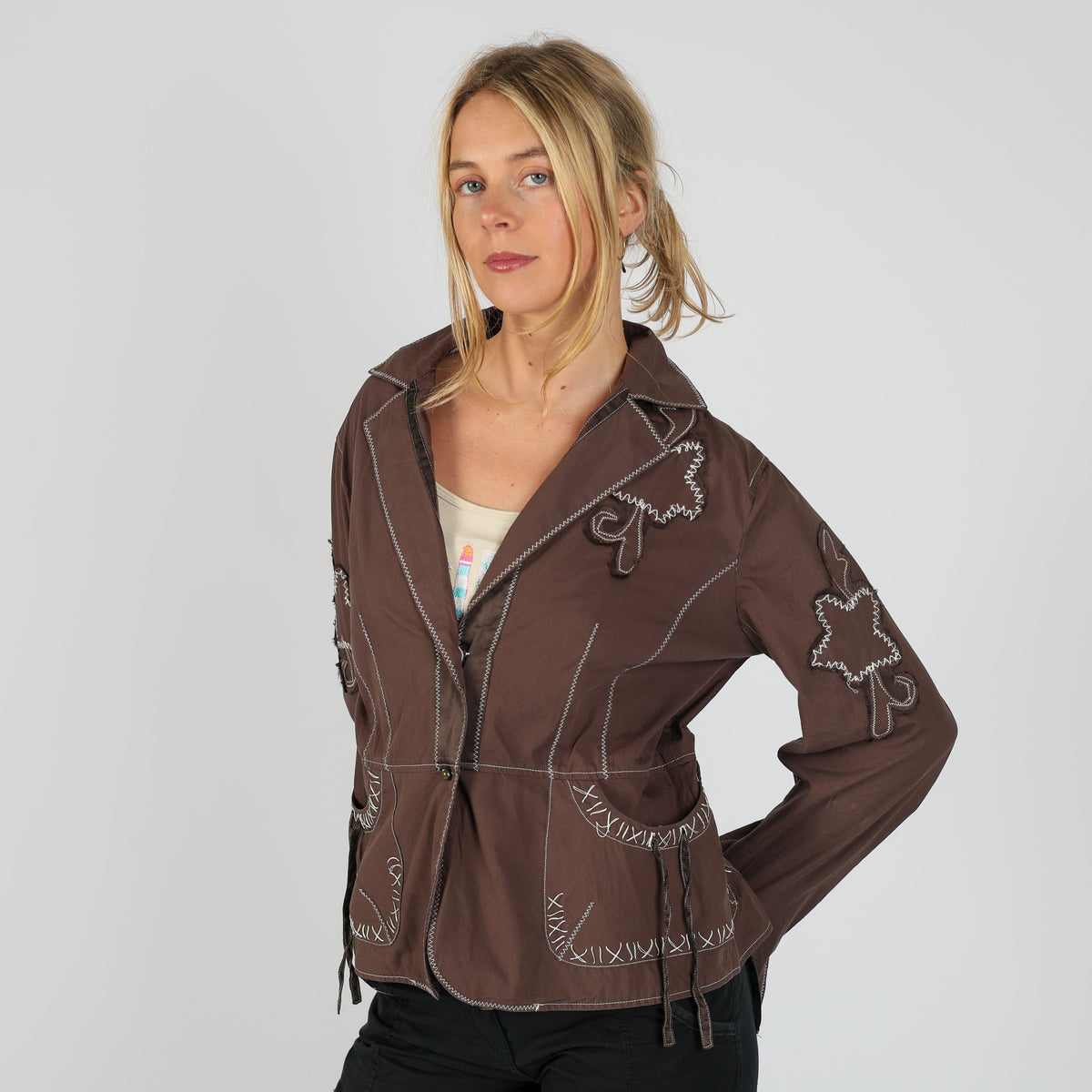 Brown Y2K Massimo Rebecchi Shirt (L)