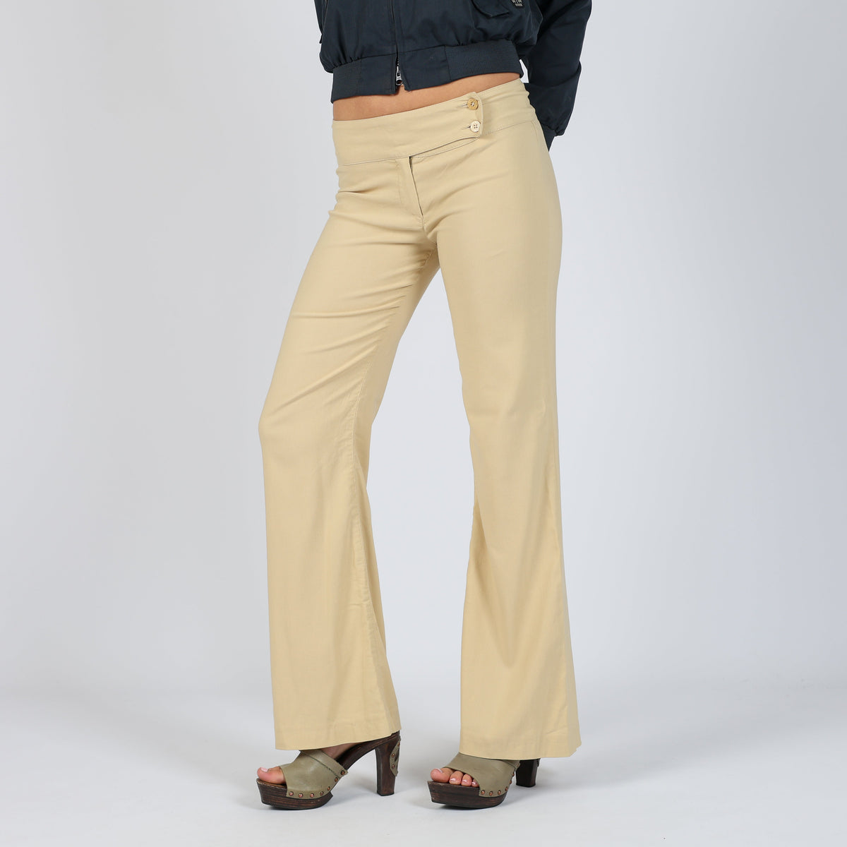 Tan Y2K Indian Rose Casual Trousers (XS)