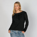 Black Y2K Donatella Long Sleeve Top (L)