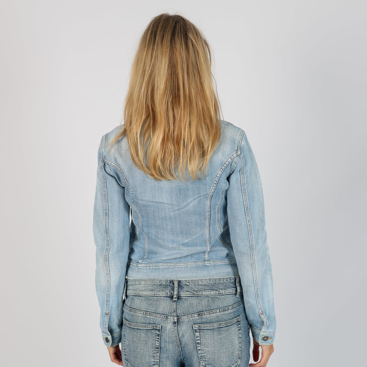 Light Blue Y2K United Colors of Benetton Denim Jacket (S)