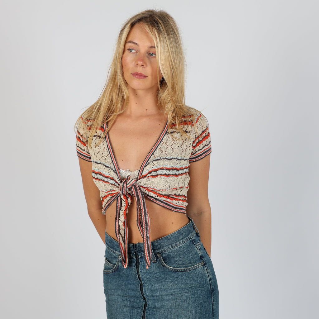 Beige Y2K Mexx Knitted Top (XS)