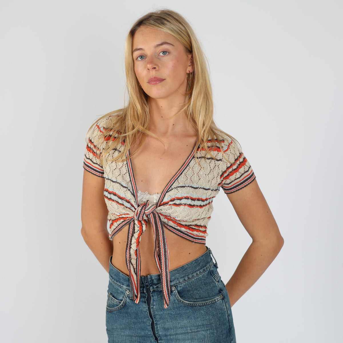 Beige Y2K Mexx Knitted Top (XS)