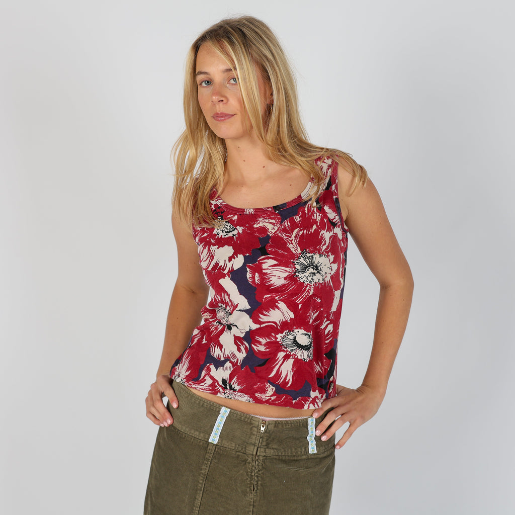 Red Y2K Street One Cami Floral (M)